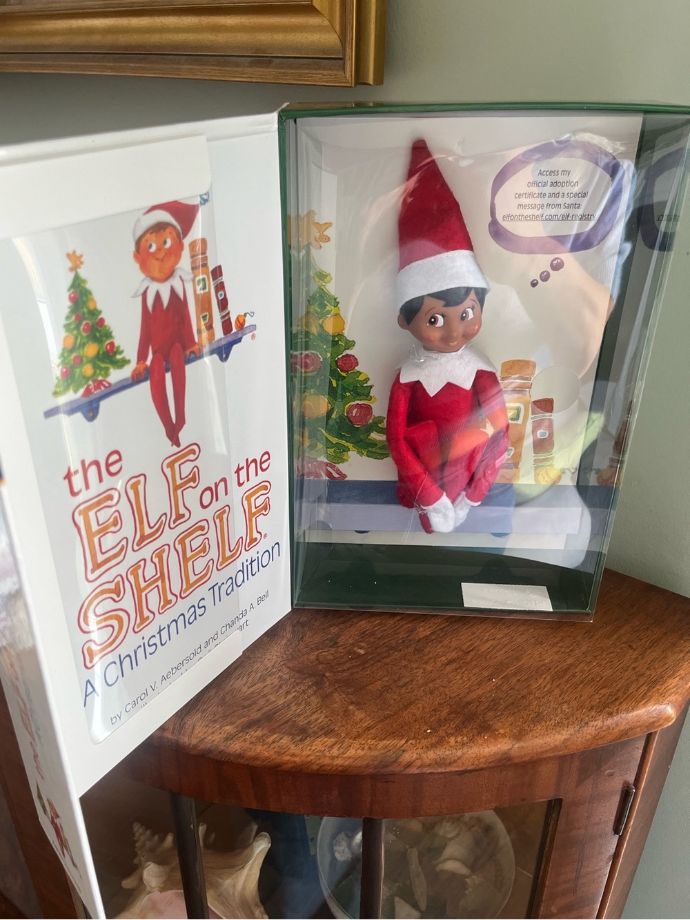 Elf on the Shelf Classic Red Plush scout boy with Book brown eyes